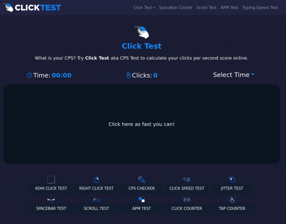 Click Speed Tester - Check Clicks Per Second